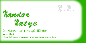 nandor matye business card